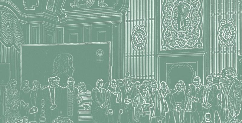Comic-ähnliches Gruppenbild der Mitarbeiter Stiftung Mozarteum Comic-ähnliches Gruppenbild der Mitarbeiter Stiftung Mozarteum